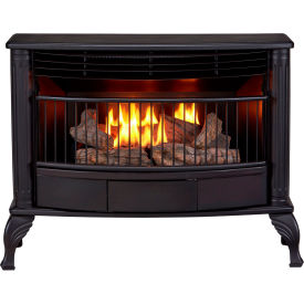 Vent Free Indoor Stove, Natural Gas, 25000 BTU, Thermostat Control, Black