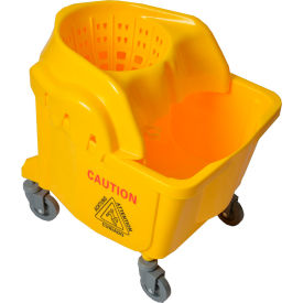 USA Jail Safe Mop Bucket with Mesh Wringer, 35 Qt. Capacity, Yellow