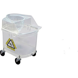 USA Jail Safe Mop Bucket with Mesh Wringer, 26 Qt. Capacity, Clear