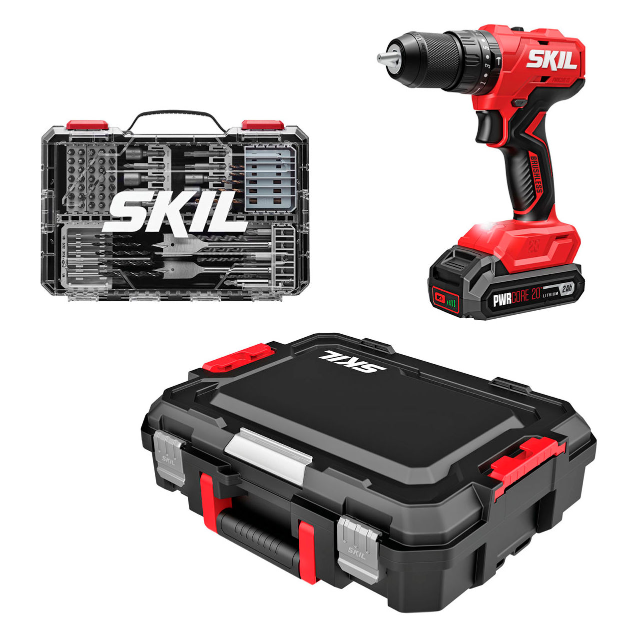 PWRCORE 20 Hammer Drill Kit, 1/2" Chuck, Brushless, 20V