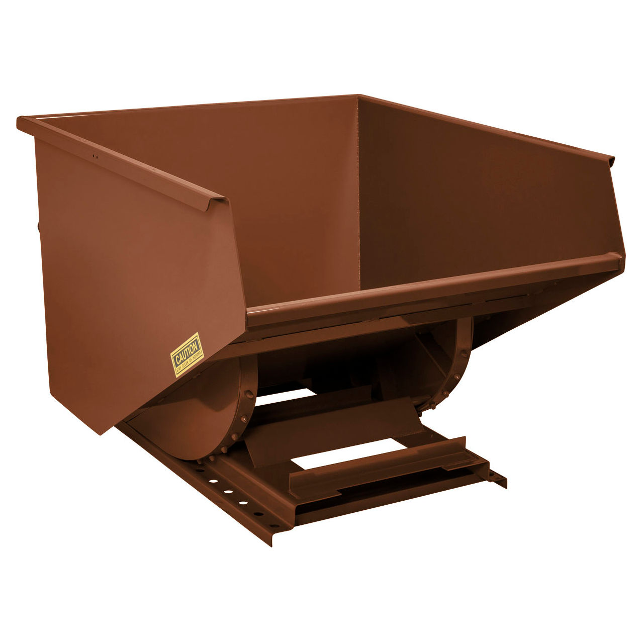 Medium Duty Steel Self Dumping Forklift Hopper, 2 Cu. Yd., 4000 lb. Capacity, Brown