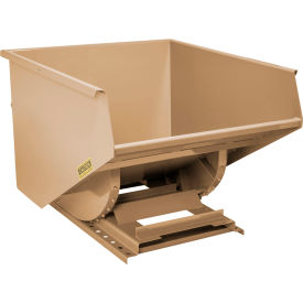 Medium Duty Steel Self Dumping Forklift Hopper, 2 Cu. Yd., 4000 lb. Capacity, Tan