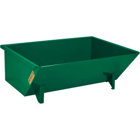 Low-Profile Steel Self Dumping Forklift Hopper, 1-1/2 Cu. Yd., 5000 lb. Cap, Dark Green