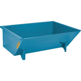 Low-Profile Steel Self Dumping Forklift Hopper, 1 Cu. Yd., 5000 lb. Capacity, Blue