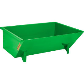 Low-Profile Self Dumping Forklift Hopper, 1-1/2 Cu. Yd., 5000 lb. Cap., Bright Green