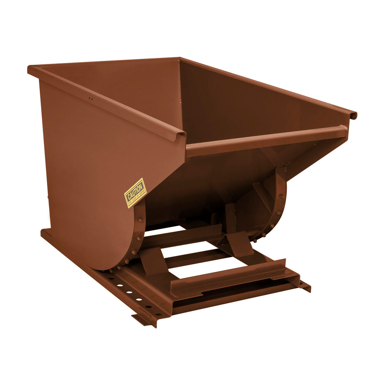 Heavy Duty Steel Self Dumping Forklift Hopper, 1 Cu. Yd., 7000 lb. Capacity, Brown