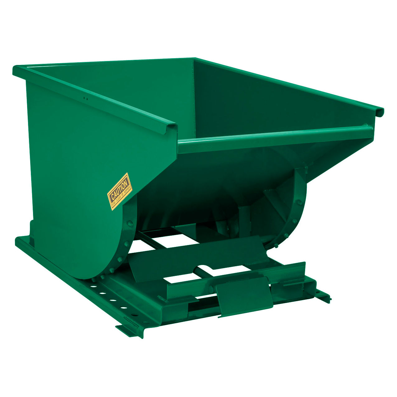 Steel Self Dumping Forklift Hopper w/ Bump Release, 1 Cu. Yd., 4000 lb. Cap, Dark Green