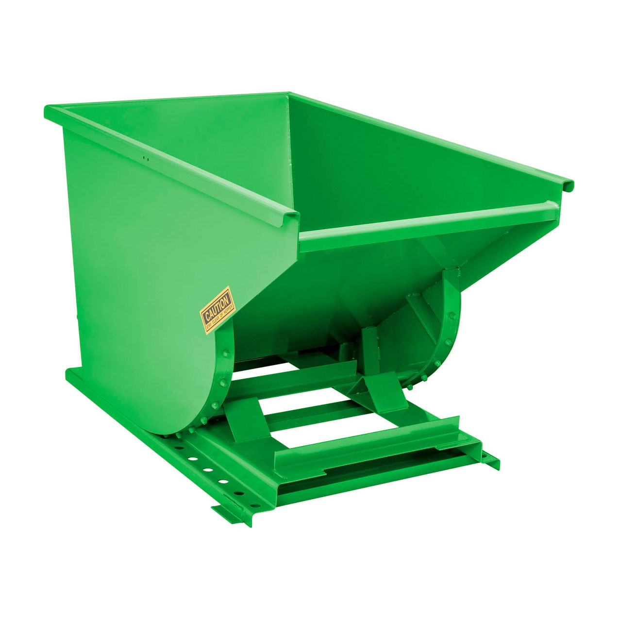 Medium Duty Steel Self Dumping Forklift Hopper, 1 Cu. Yd., 4000 lb. Cap., Bright Green