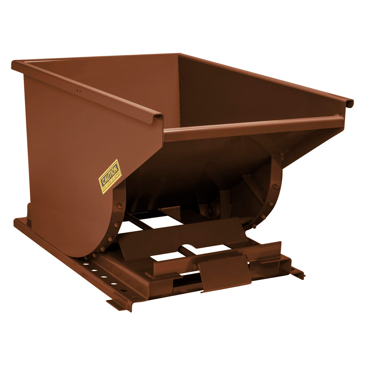 Steel Self Dumping Forklift Hopper with Bump Release, 1/3 Cu. Yd., 4000 lb. Cap., Brown