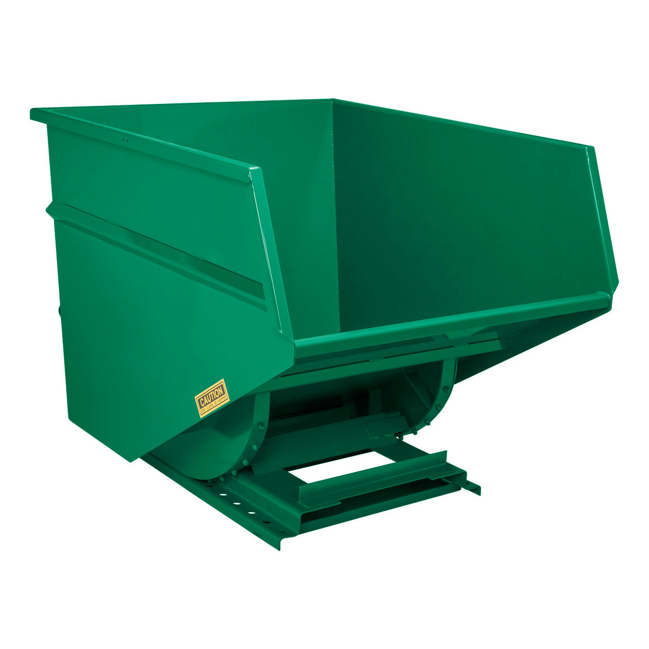 Heavy Duty Steel Self Dumping Forklift Hopper, 3 Cu. Yd., 7000 lb. Capacity, Dark Green