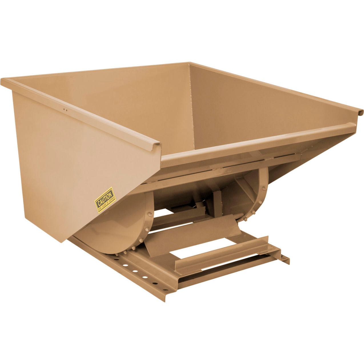 Medium Duty Steel Self Dumping Forklift Hopper, 1-1/2 Cu. Yd., 4000 lb. Capacity, Tan