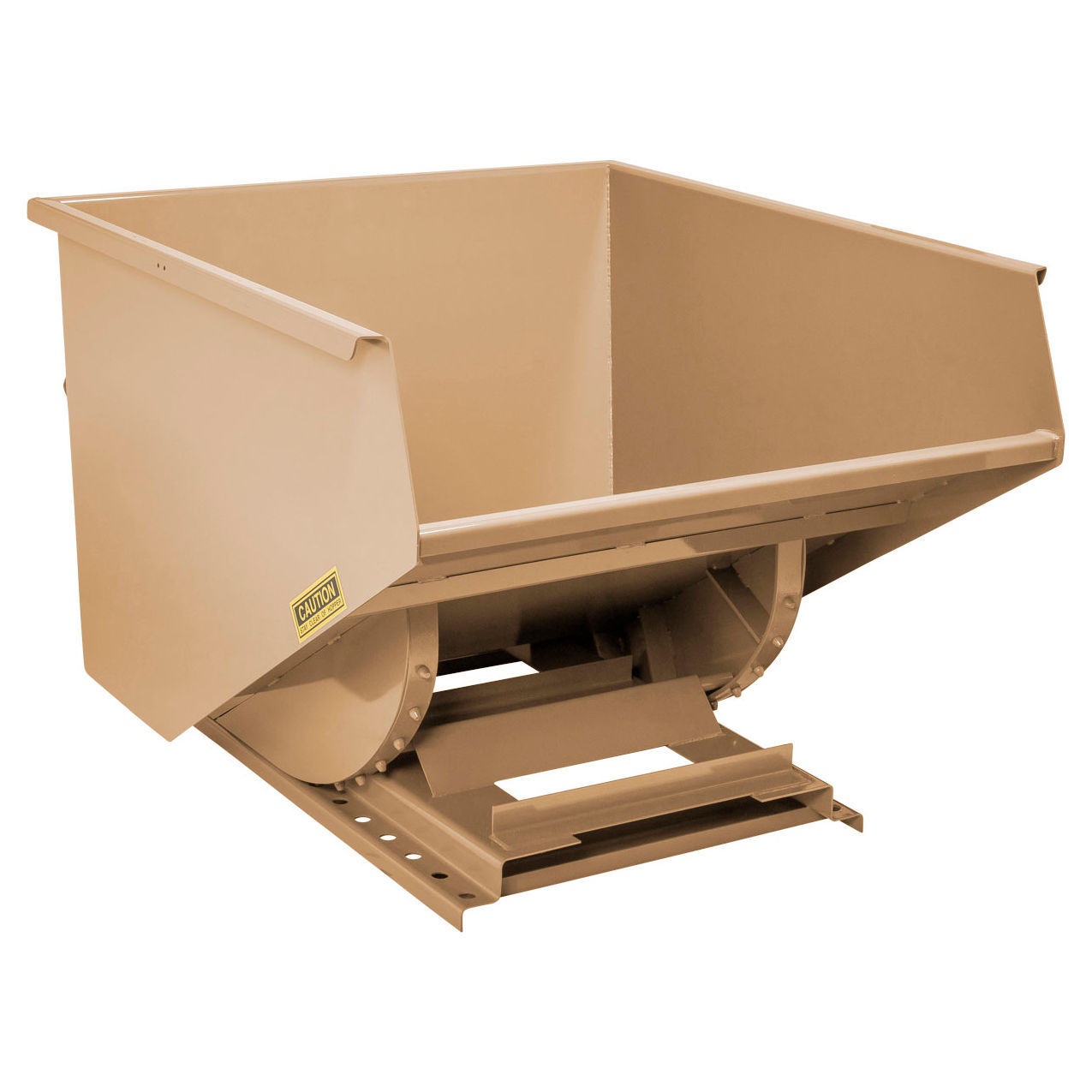 Heavy Duty Steel Self Dumping Forklift Hopper, 2 Cu. Yd., 6000 lb. Capacity, Tan