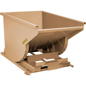 Steel Self Dumping Forklift Hopper with Bump Release, 2 Cu. Yd., 6000 lb. Capacity, Tan