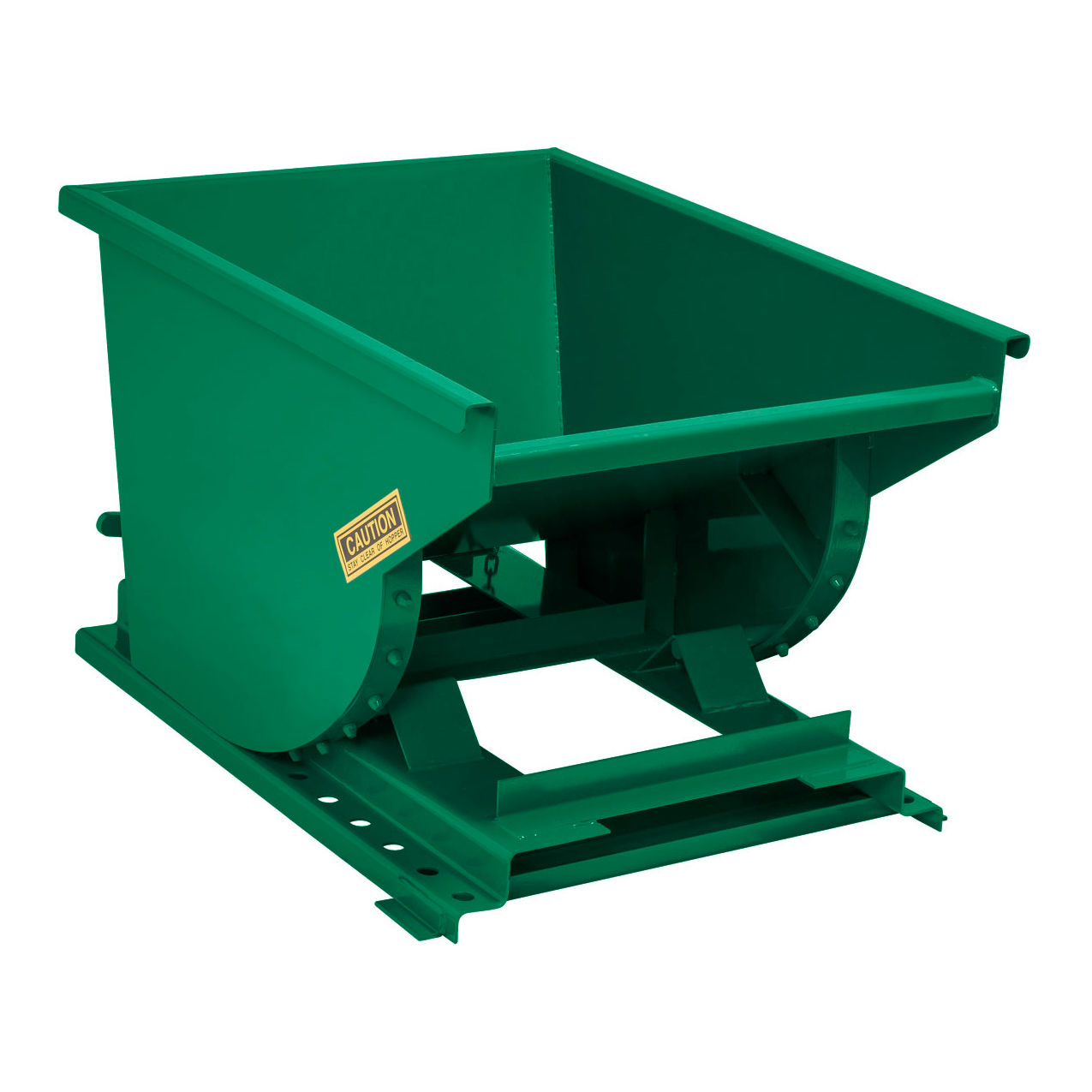 Heavy Duty Steel Self Dumping Forklift Hopper, 1/2 Cu. Yd., 7000 lb. Cap., Dark Green