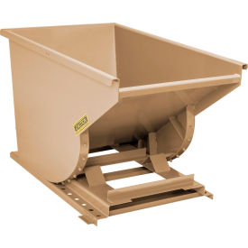 Heavy Duty Steel Self Dumping Forklift Hopper, 3/4 Cu. Yd., 6000 lb. Capacity, Tan