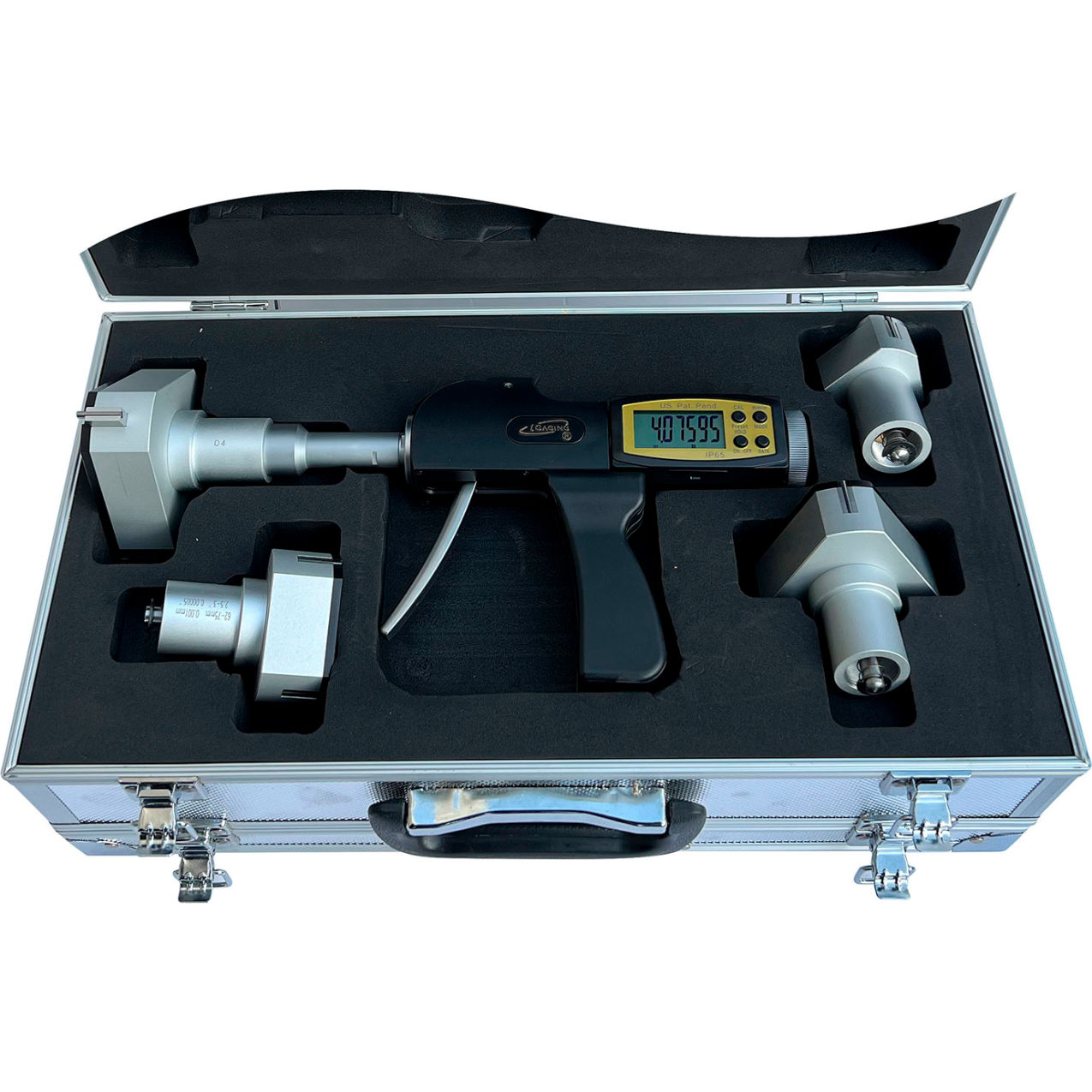 IP65 Digital Pistol Grip Tri-point Internal Micrometer Bore Gauge Set, 2 - 4" Range