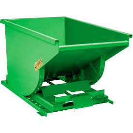 Self Dumping Forklift Hopper w/ Bump Release, 3/4 Cu. Yd., 4000 lb. Cap., Bright Green