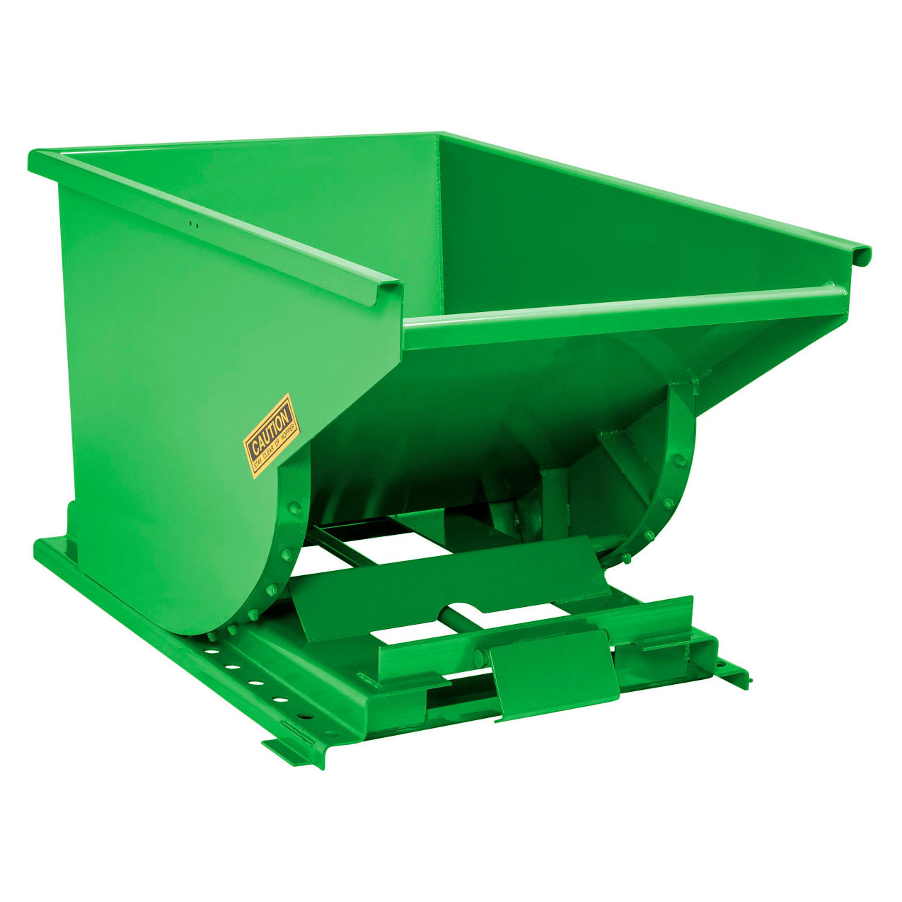 Self Dumping Forklift Hopper w/ Bump Release, 3/4 Cu. Yd., 6000 lb. Cap., Bright Green