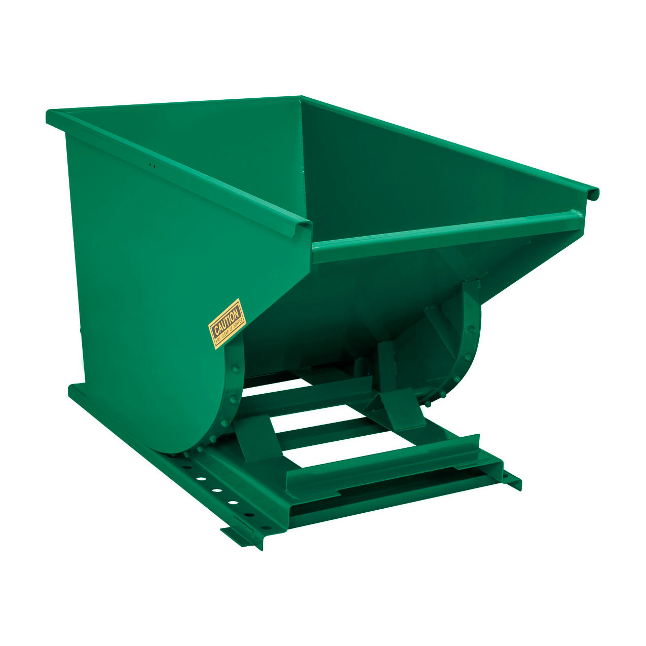 Heavy Duty Steel Self Dumping Forklift Hopper, 3/4 Cu. Yd., 6000 lb. Cap., Dark Green