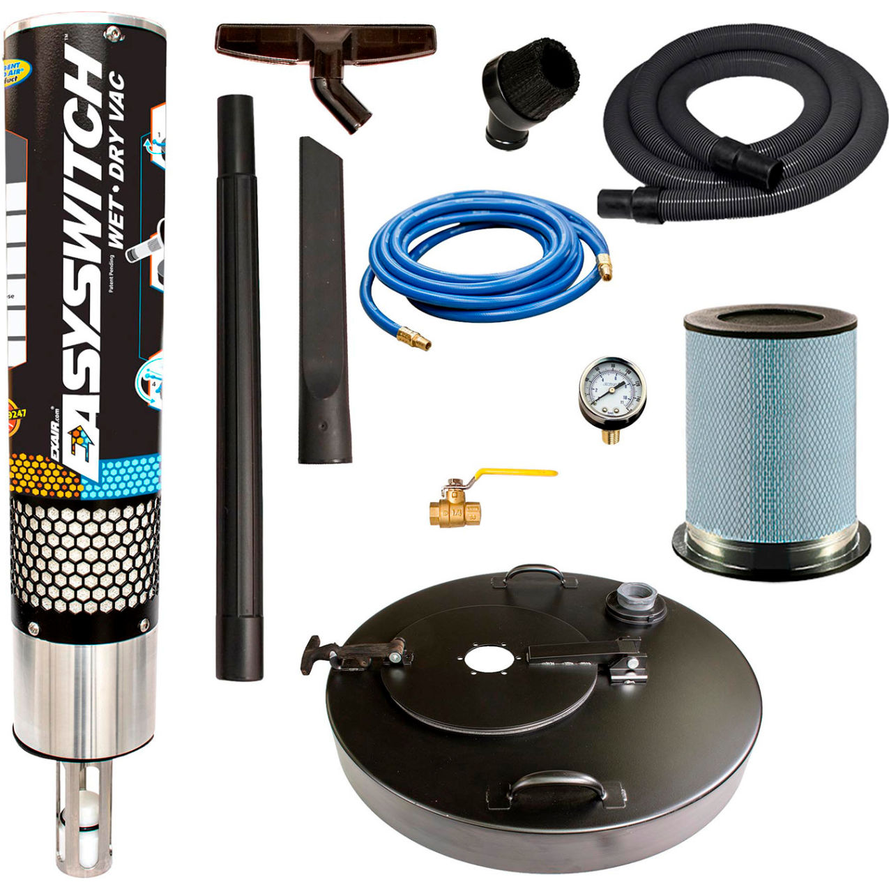 Easy Switch Wet/Dry Vac System, 1/2" Inlet, 55 Gallon Capacity