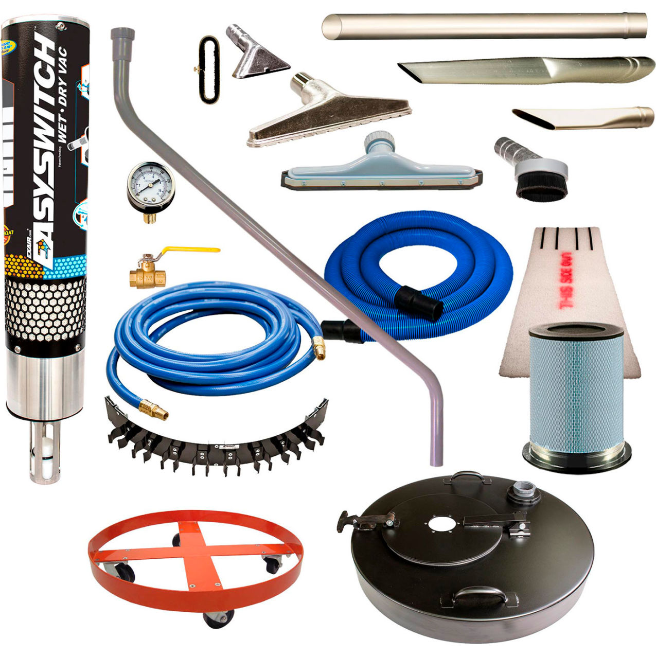 Deluxe HEPA Easy Switch Wet/Dry Vac System, 1/2" Inlet, 55 Gallon Capacity