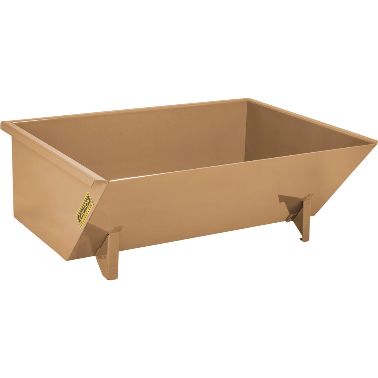 Low-Profile Steel Self Dumping Forklift Hopper, 3/4 Cu. Yd., 5000 lb. Capacity, Tan