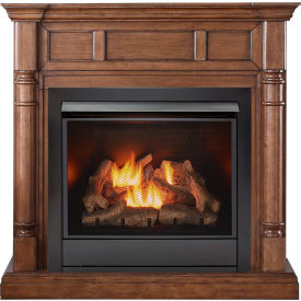 Liquid Propane Vent Free Fireplace System, 32000 BTU, Walnut