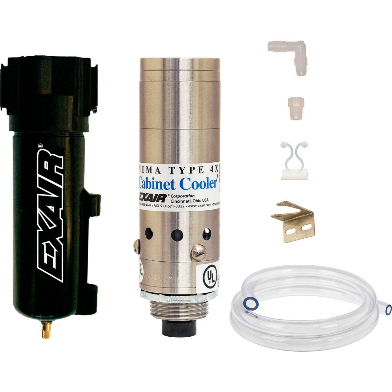 NEMA 4X St. Cabinet Cooler System, Continuous Operation, 4 CFM, 1/8" NPT, 275 BTU/Hr