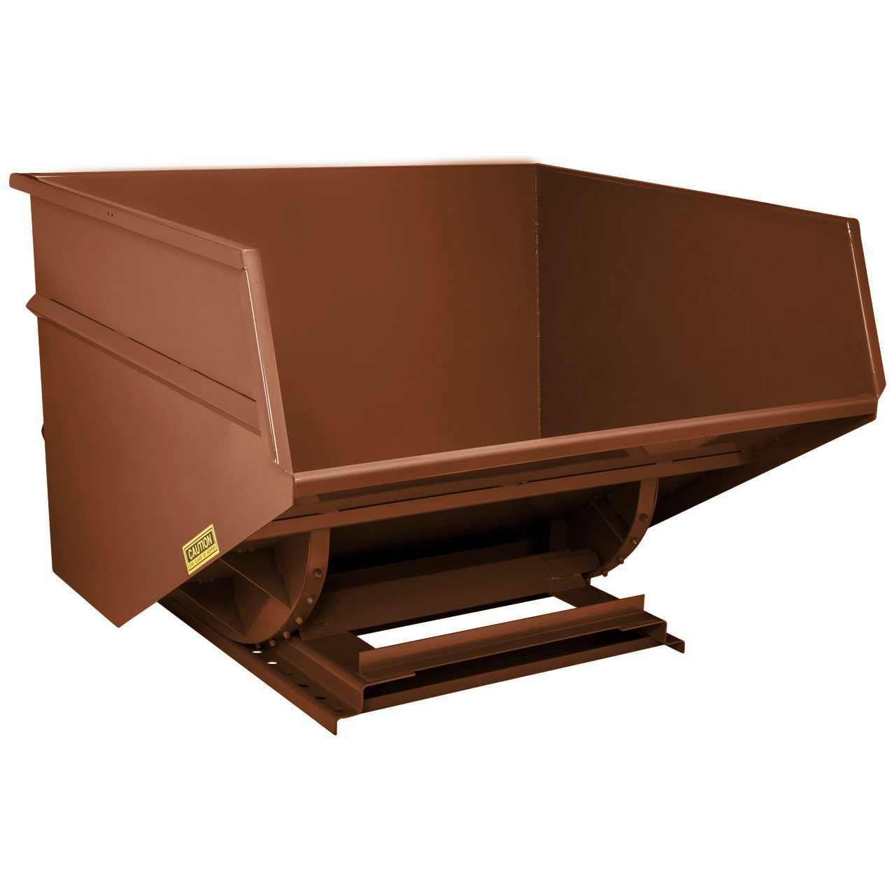 Heavy Duty Steel Self Dumping Forklift Hopper, 4 Cu. Yd., 7000 lb. Capacity, Brown