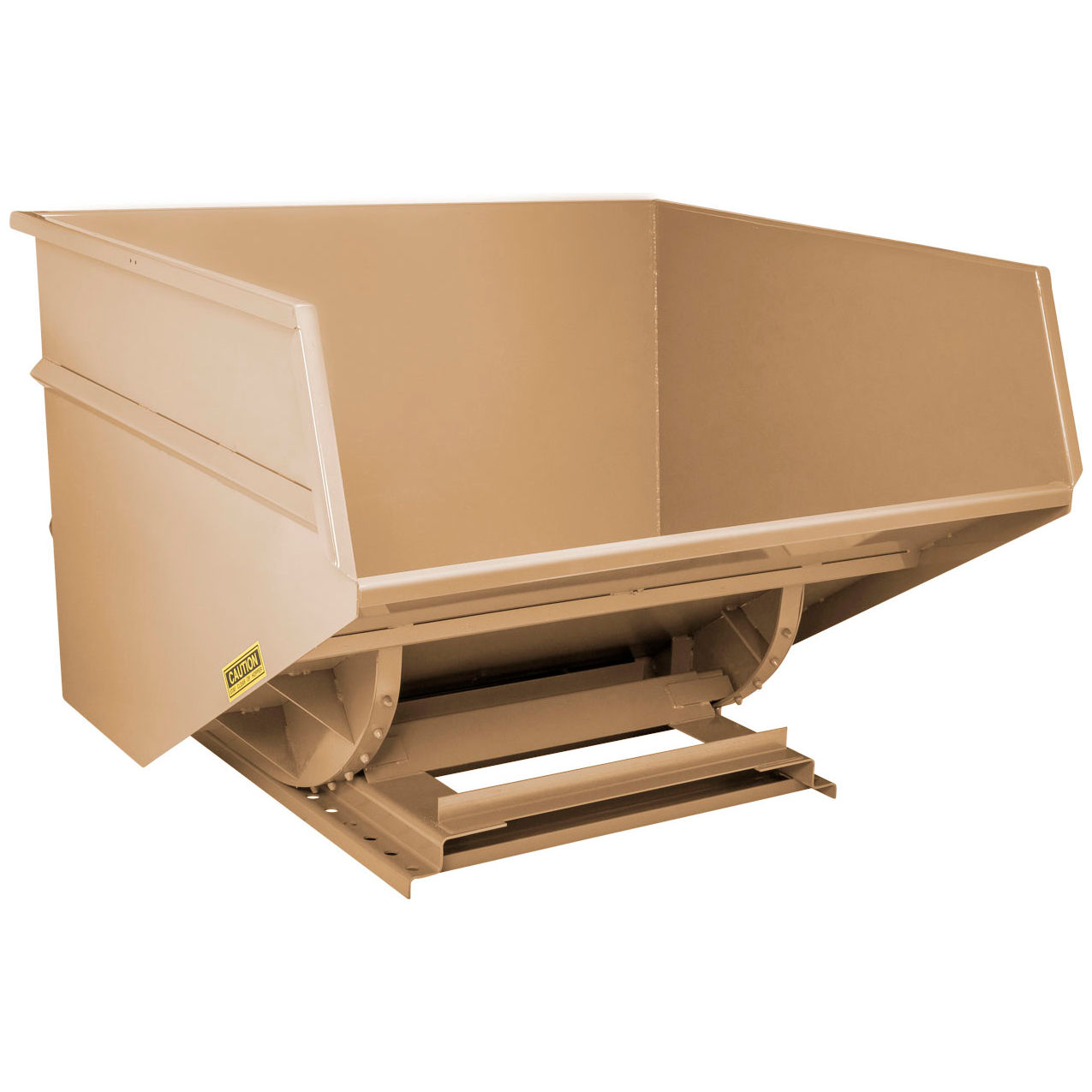 Heavy Duty Steel Self Dumping Forklift Hopper, 4 Cu. Yd., 7000 lb. Capacity, Tan