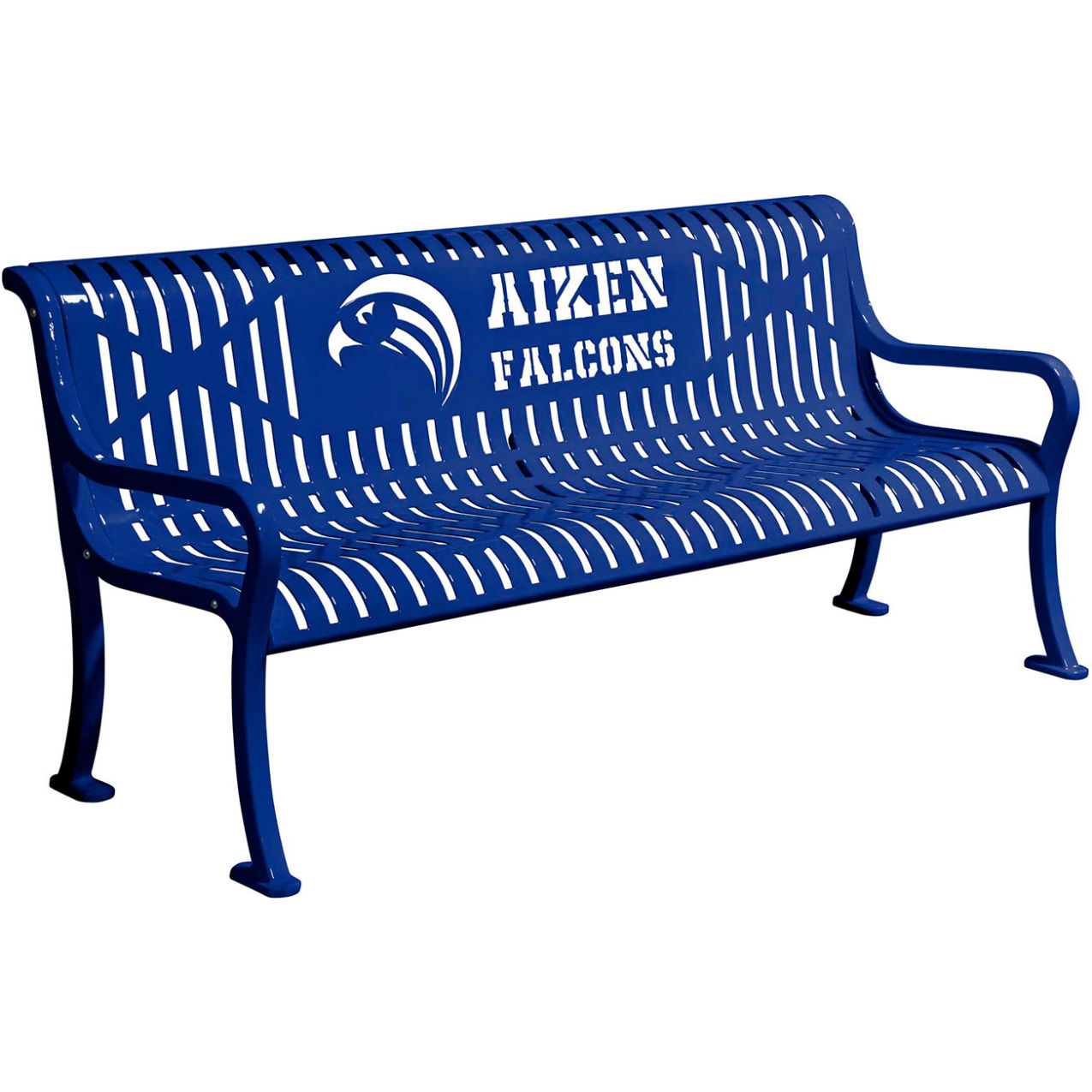 5-13/16' Personalized Diamond Pattern Bench with Back, Expanded Metal, Navy