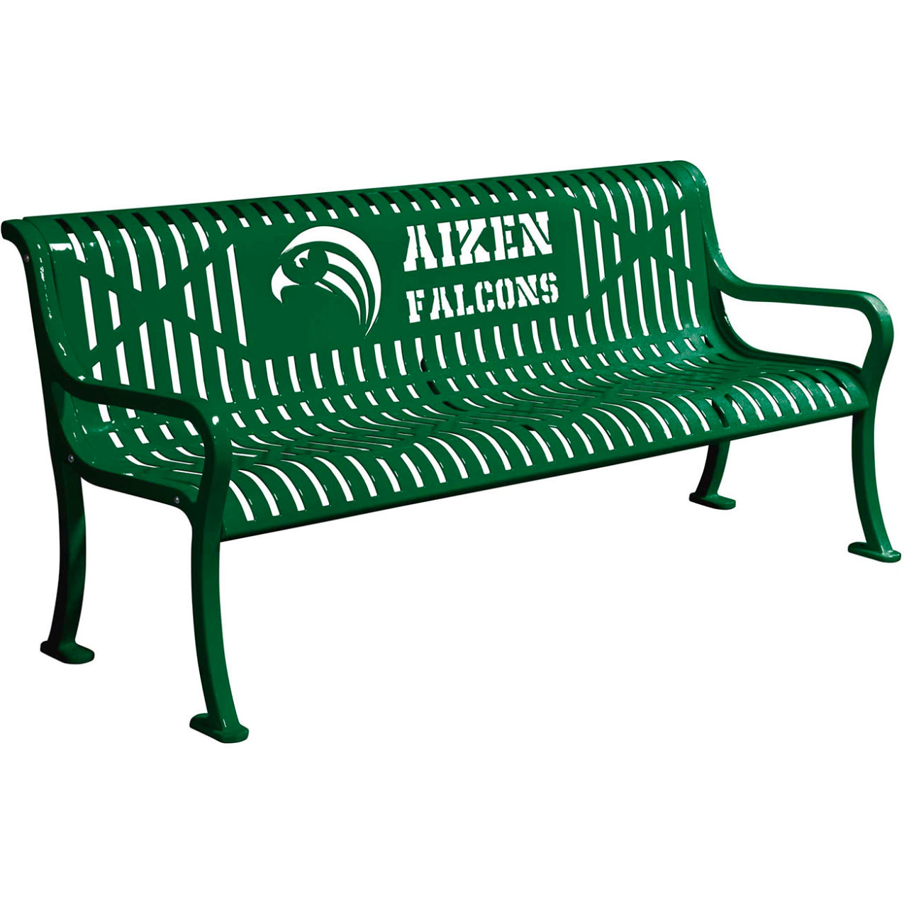 5-13/16' Personalized Diamond Pattern Bench w/ Back, Expanded Metal, Black Green