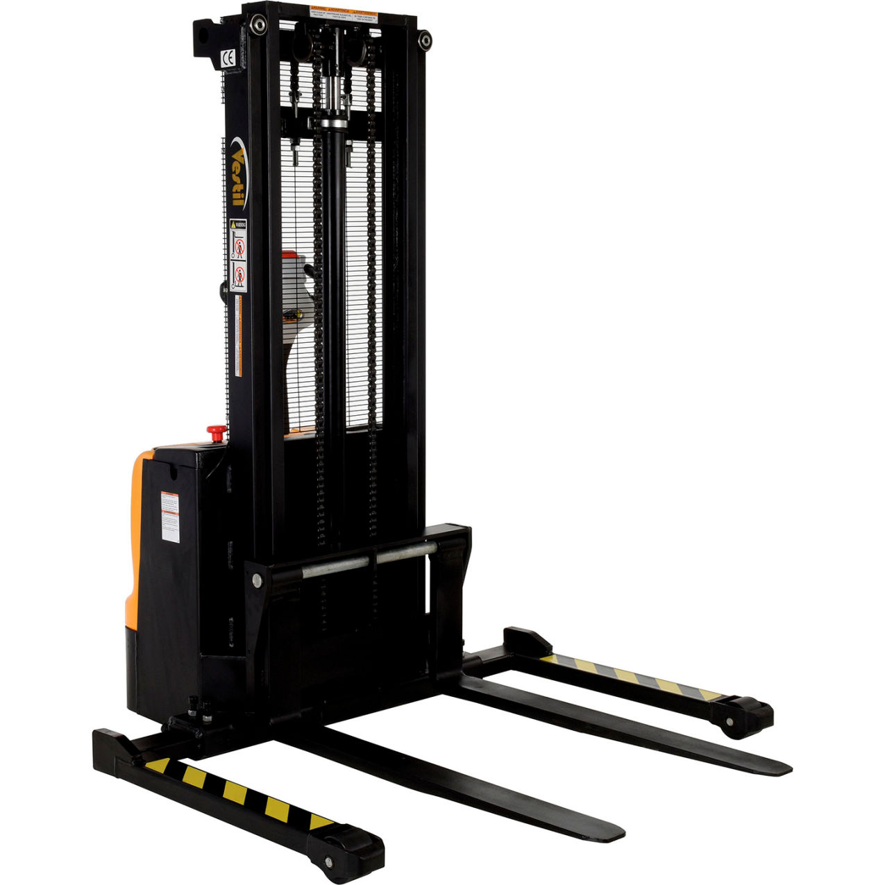 Steel Adjustable Double Mast Stacker, 101" Lift, 2200 lb. Capacity