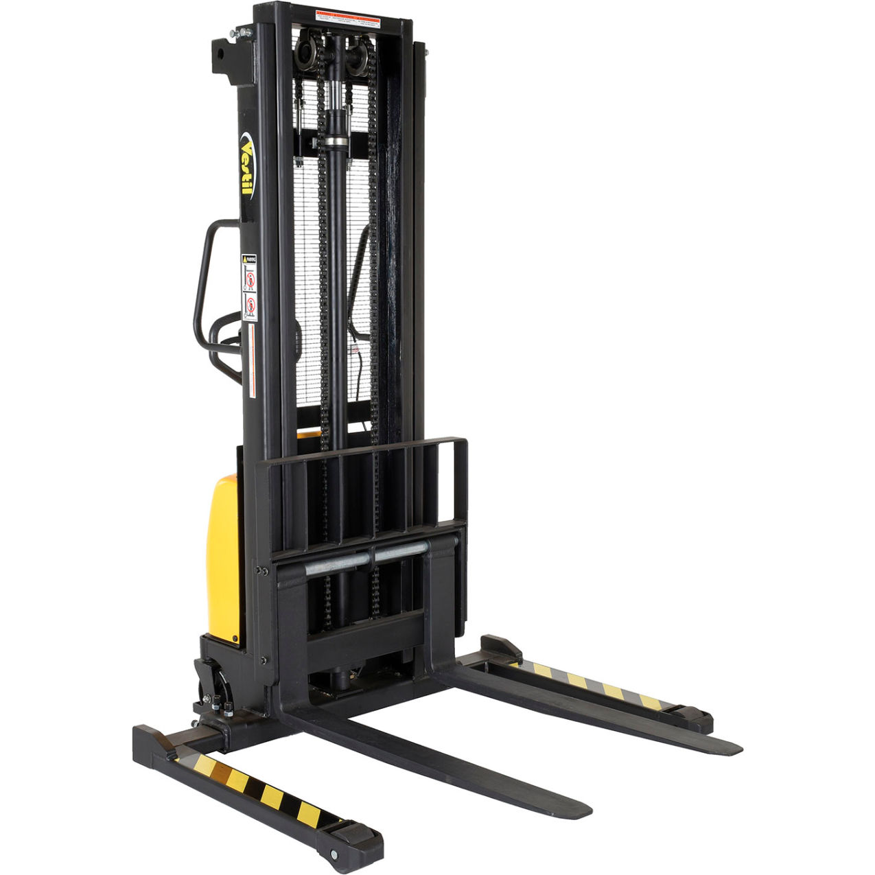 Hand Pump DC Powered Stacker with Adjustable Forks & Legs, 118" Lift, 2000 lb. Cap.