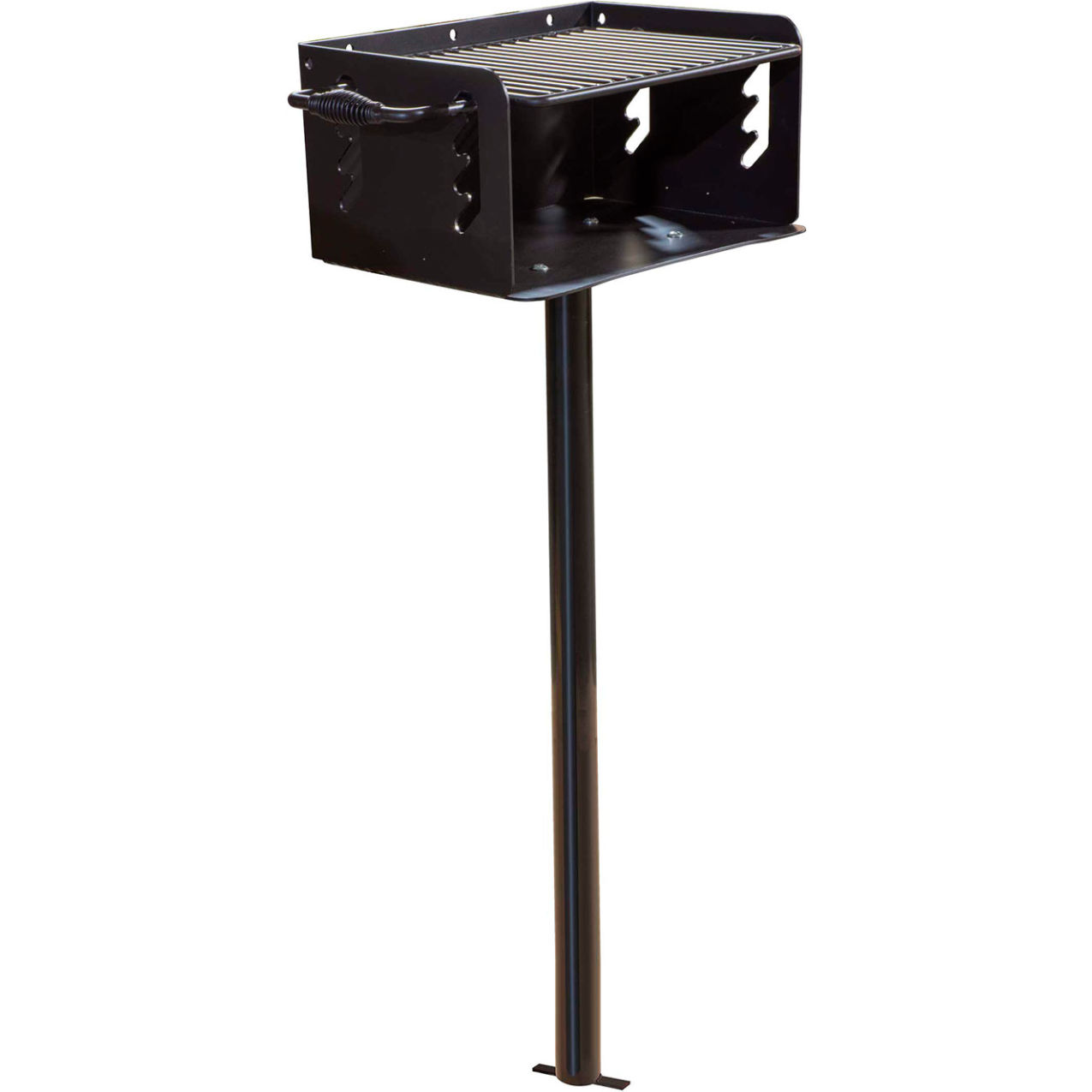 In-Ground Mount Outdoor Park Grill, Black Enamel