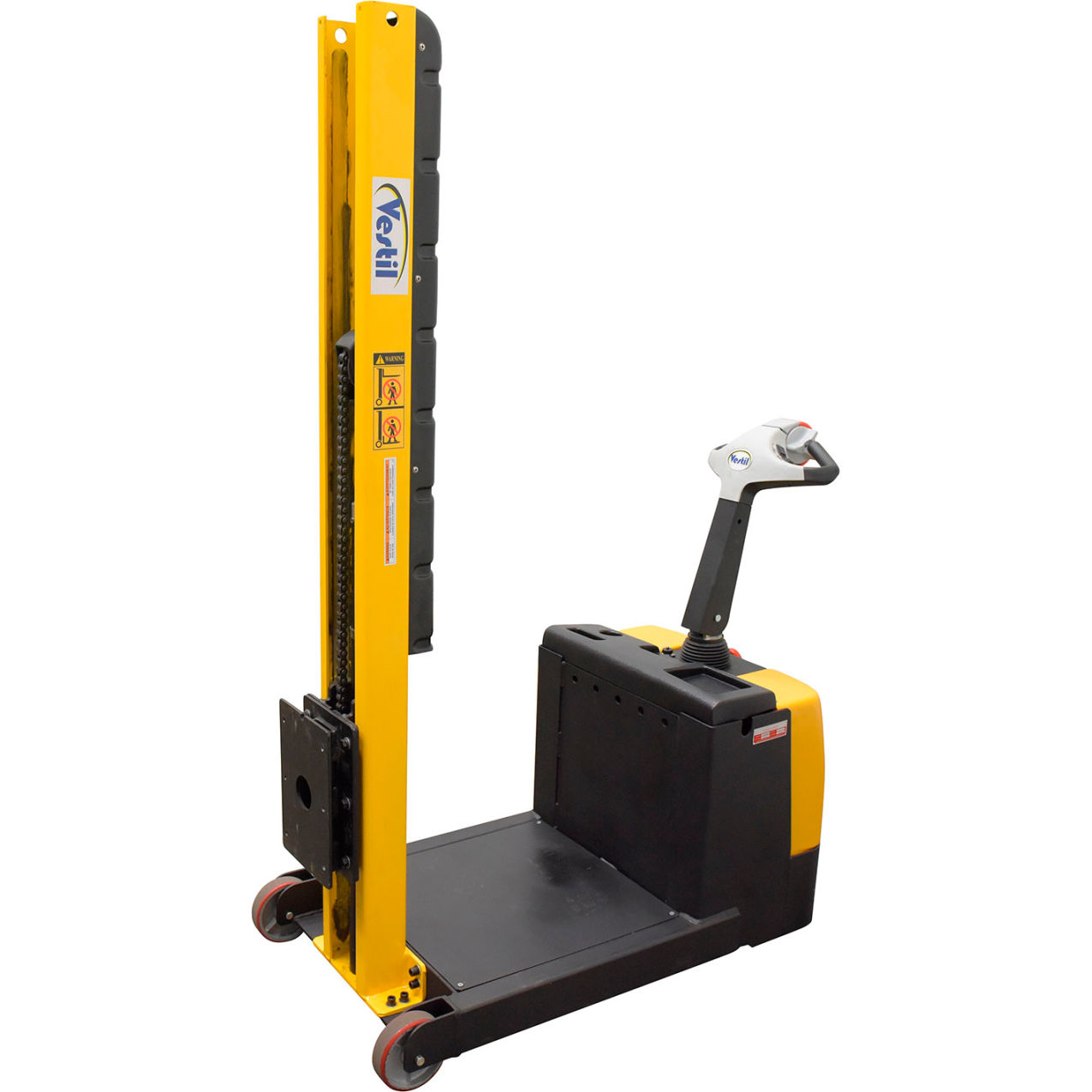 Steel Counter Balanced Powered Drive Narrow Mast Stacker, 60" Lift, 600 lb Capacity