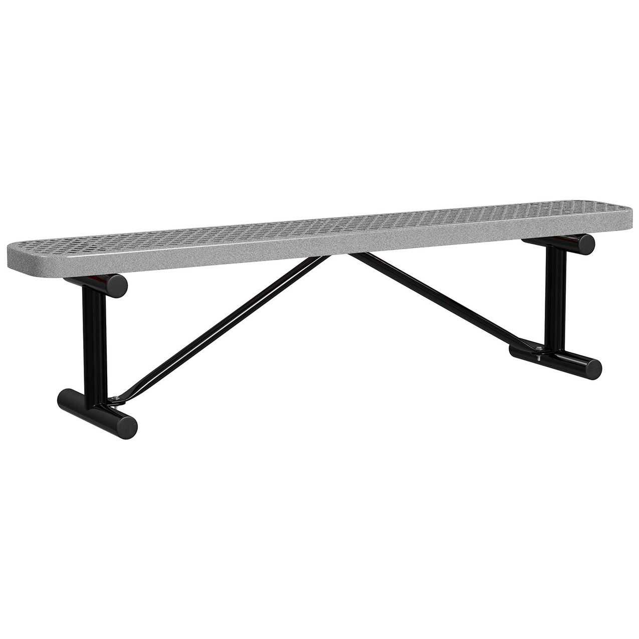 6' Standard Bench without Back, Expanded Metal, Portable, Granite