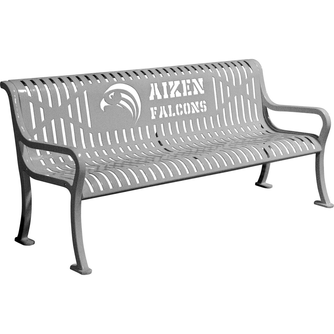 5-13/16' Personalized Diamond Pattern Bench with Back, Expanded Metal, Granite