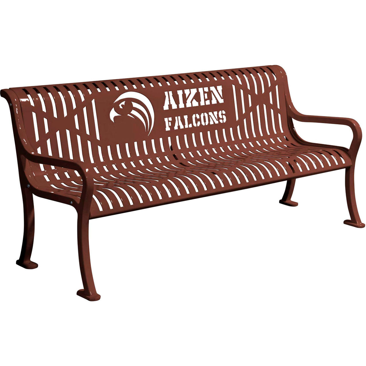 5-13/16' Personalized Diamond Pattern Bench with Back, Expanded Metal, Brown