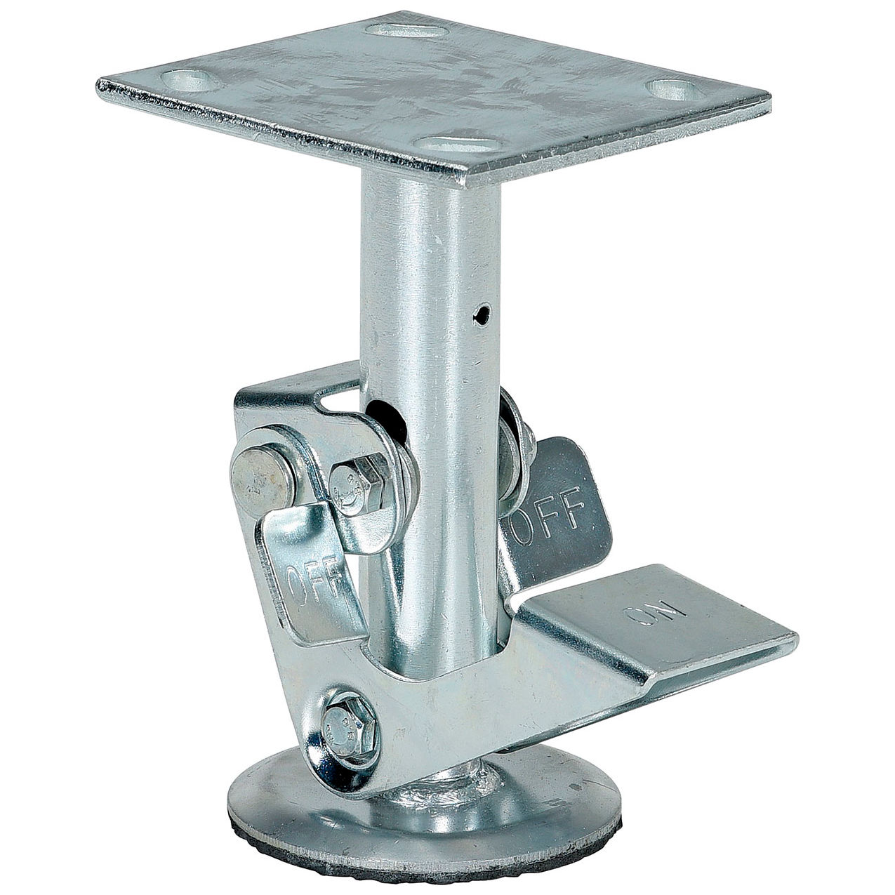 Top Mount Floor Lock For 6" Casters, 6-7/8" to 7-1/2"H