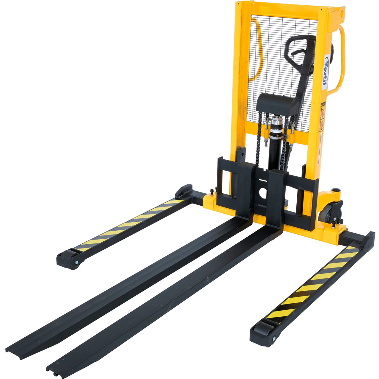 Steel Manual Stacker Adjustable Forks & Legs, 35-1/2" Lift, 550 lb Capacity