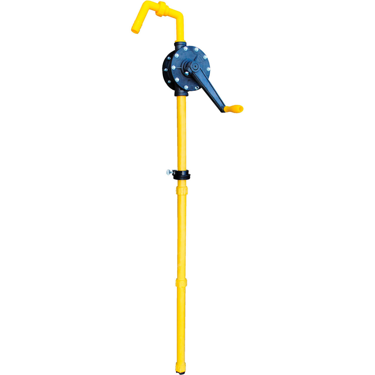Polyphenylene Sulfide Manual Rotary Drum Pump, 2" Bung, Yellow