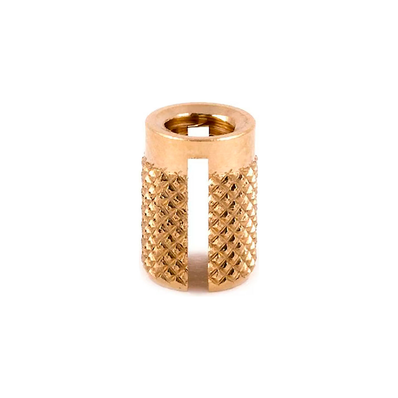 M5-0.8 Threaded Insert For Plastic, Flush, Brass, 5/16" Long