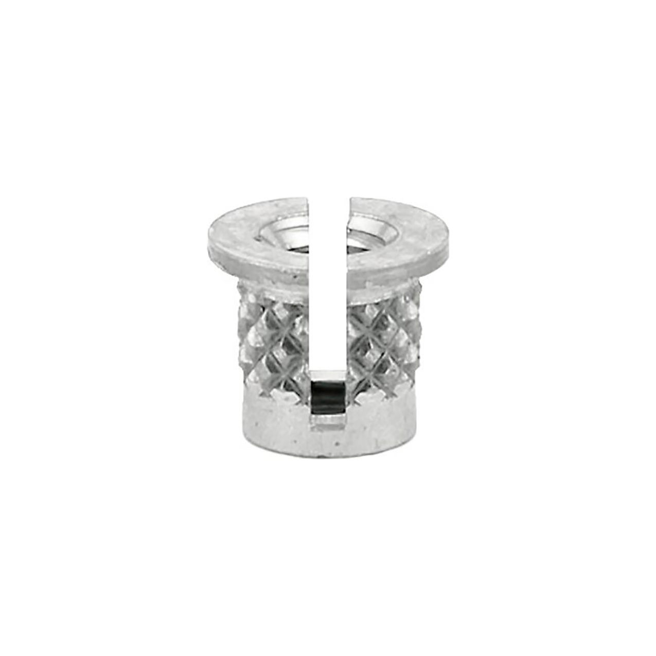 6-32 Threaded Insert For Plastic, Reverse Slot, SS, 1/4" Long