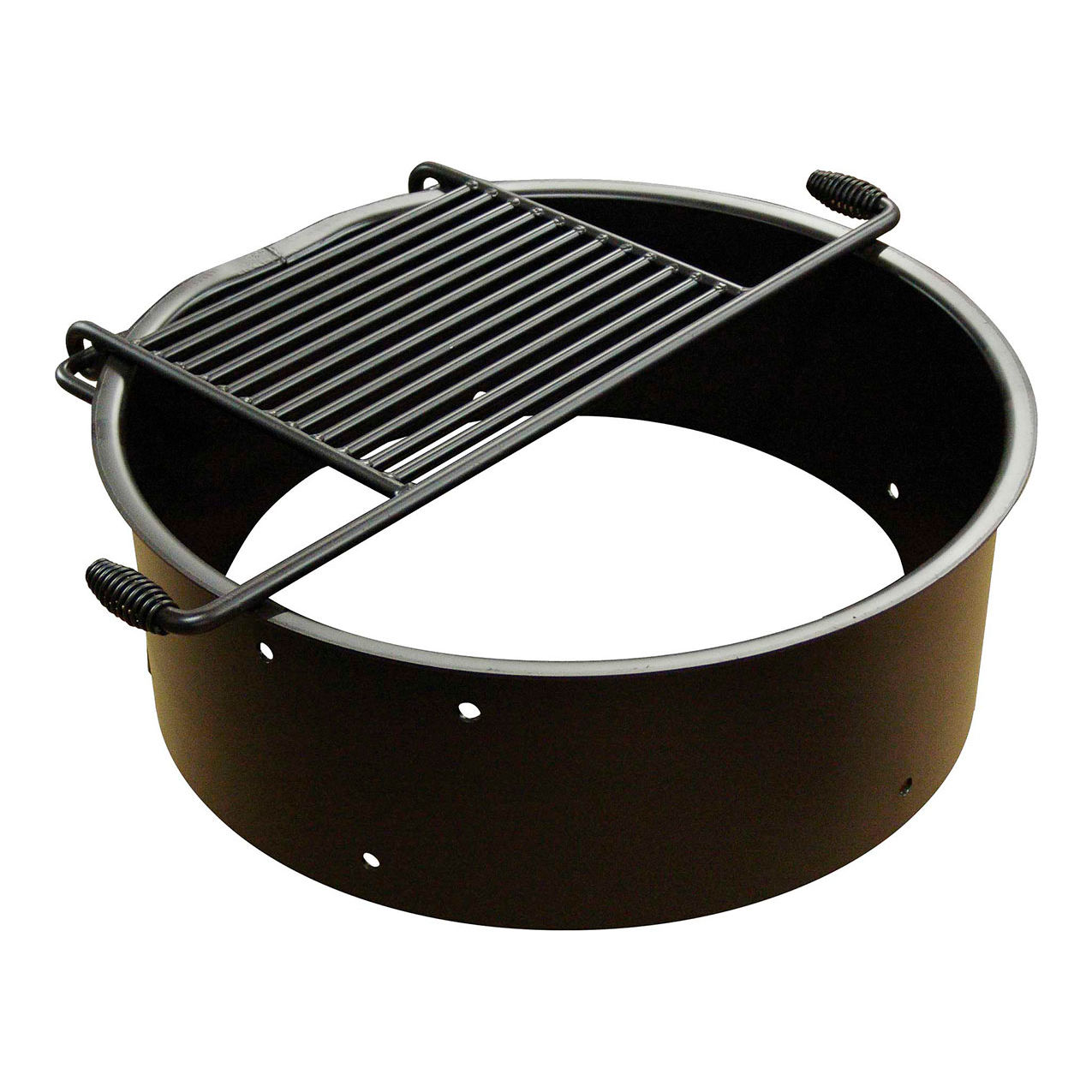Flip Grate Fire Ring, 30" Dia. x 11-3/8"H, Black