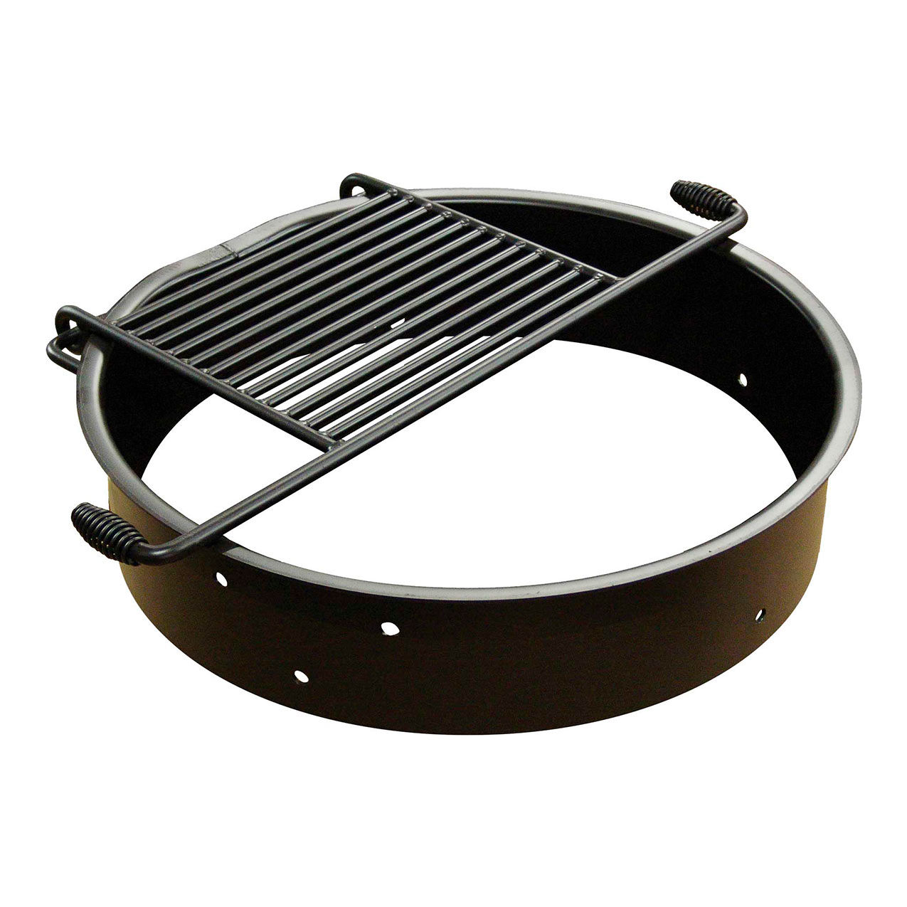 Flip Grate Fire Ring, 30" Dia. x 7-3/8"H, Black