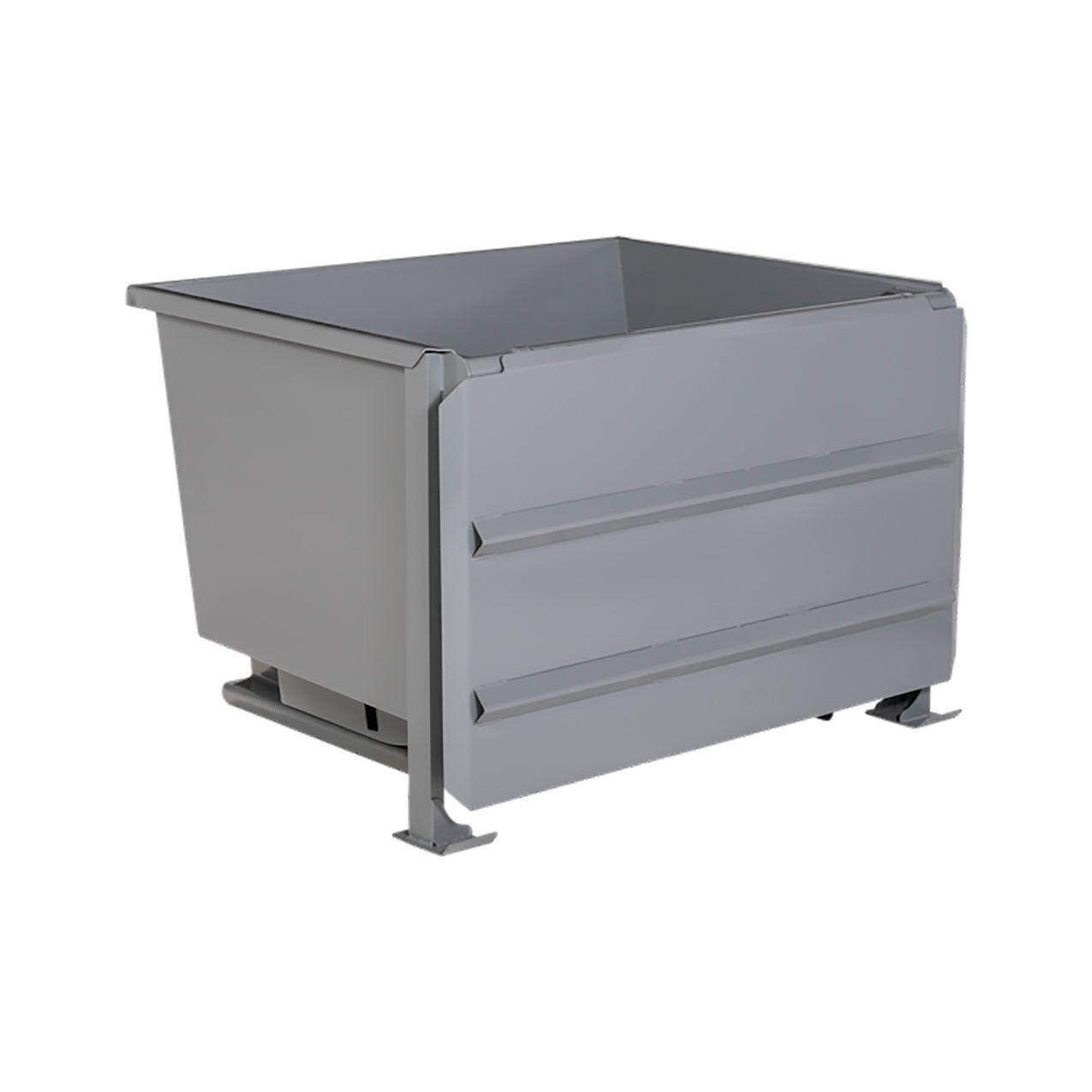 Steel Front Dump Self Dumping Hopper, 1-1/2 Cu. Yd., 7000 lb. Capacity, Gray