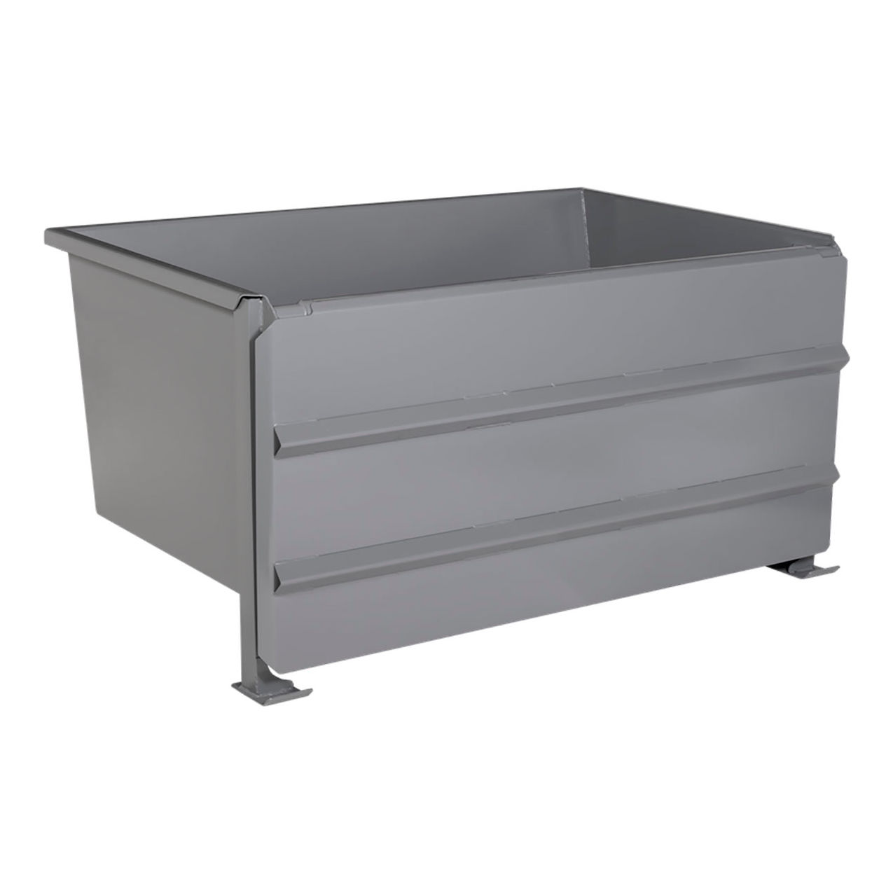Steel Front Dump Self Dumping Hopper, 2 Cu. Yd., 7000 lb. Capacity, Gray