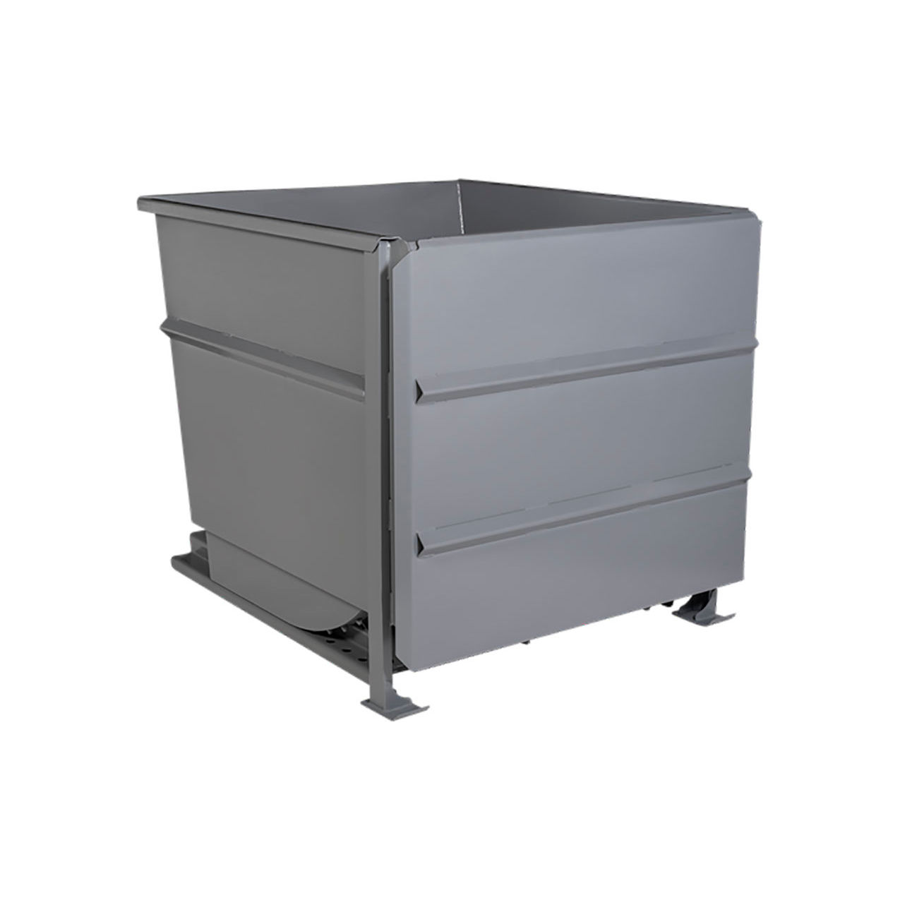 Steel Front Dump Self Dumping Hopper, 3 Cu. Yd., 7000 lb. Capacity, Gray