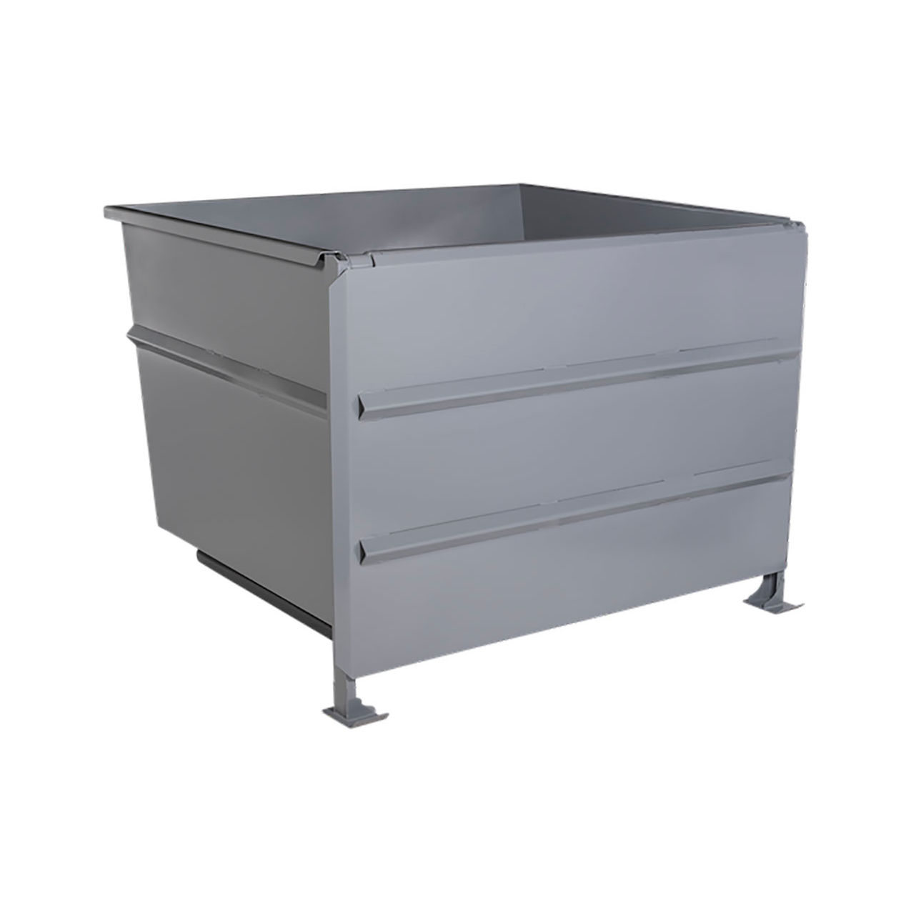 Steel Front Dump Self Dumping Hopper, 4 Cu. Yd., 7000 lb. Capacity, Gray